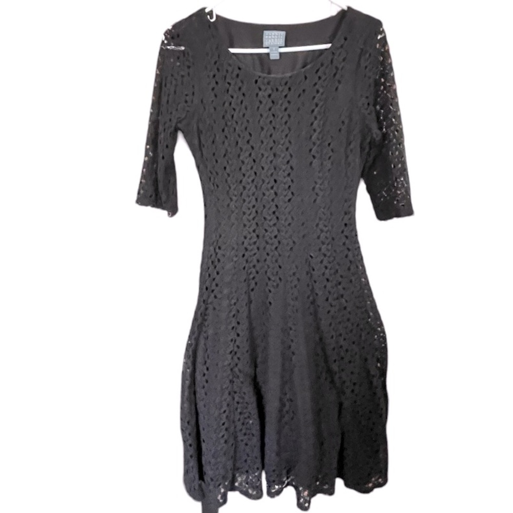 Rabbit Rabbit Rabbit Black Lace Short Sleeve Fit & Flare Dress Size 8